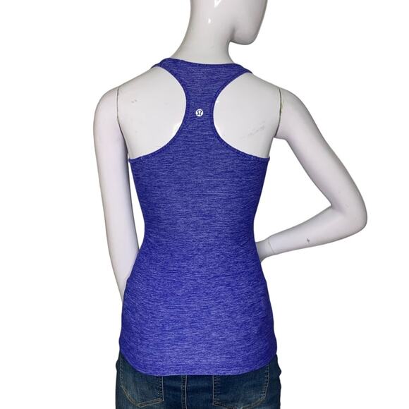 Lululemon Racer Back Tank Top Heathered Blue Size 2 - Picture 4 of 8